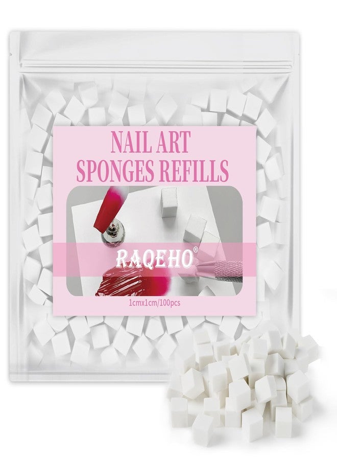 RAQEHO Nail Sponges Refills for Ombre - 100PCS Mini Ombre Nail Sponge Bulk (without Tool) Nail Art Sponge Refill Aura Nail Art Accessories Gradient Nail Tools for Professional Beginners Home Salon Use - Image 1